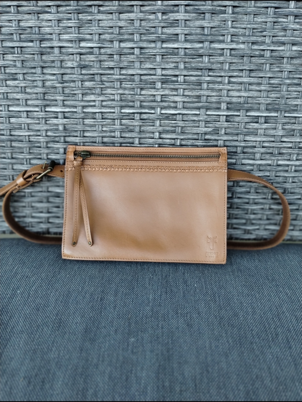 Frye Leather Belt Bag Tan Cognac Waist Pack Organizer Pouch 34DB71C